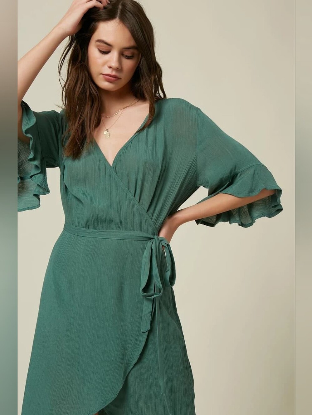O'Neill Size Medium 100% Viscose Molly Wrap Dress